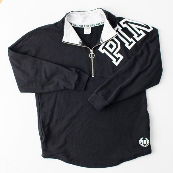 Victoria’s Secret PINK Women's Medium Quarter Zip Pullover Sweatshirt - Picture 1 of 9